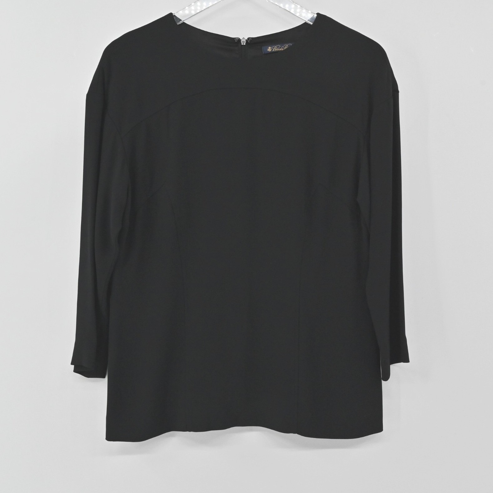 Brooks Brothers Womens Top Size 4 Black Long Sleeve Minimalist Quiet Luxury Chic
